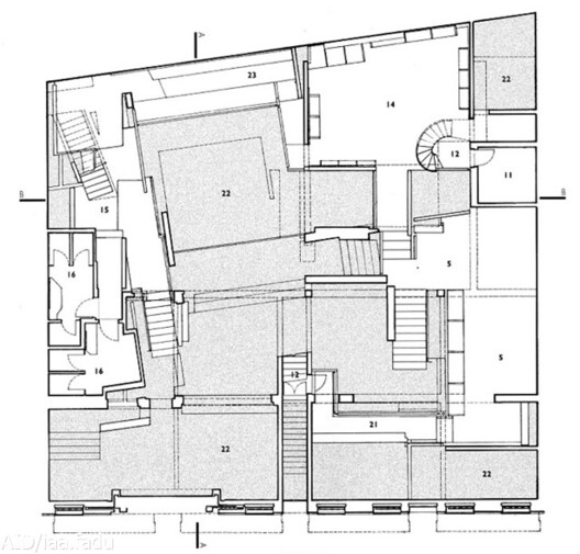 Planta arquitectónica del nivel superior del Museo Xul Solar